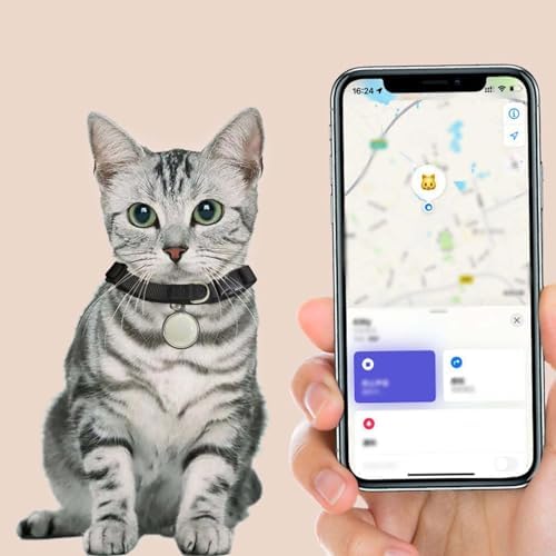 Mini Bell Cat Tracker, Mini Tracker for Pet iOS & Android, Waterproof Cat Collar with Finder Tag, Cats GPS Tracker Collar with Safety Elastic Buckle, Smart Pet Tracker Location (B-Android)
