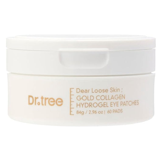 Dr. Tree 24kt Gold Collagen Hydrogel Eye Patches, with Niacinamide and Hyaluronic Acid – Hydrating Under Eye Patches For Dark Circles, Fine Lines & Puffiness - 84g / 2.96 oz (60 Pads)