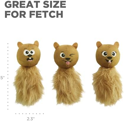 Outward Hound by Nina Ottosson Plush Replacement Chipmunk Toys for Snuffle N' Treat Dog Ball Puzzle - 3 Pack