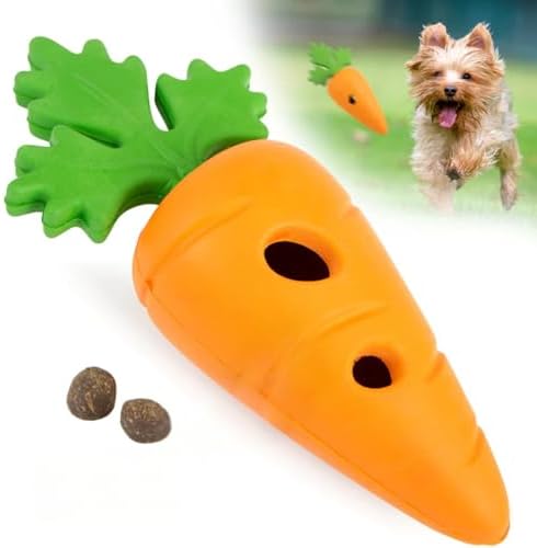 Jeffers Pet Natural Rubber Dog Chew Toy – Baby Carrot, Small – Treat Dispensing, Vanilla Scent, Durable, Non-Toxic, Dishwasher Safe, Interactive Fetch & Tug Toy - Perfect for Training