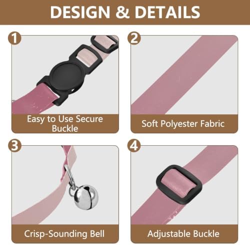 Pink Gradient Dog Collar with Bell 2 Pack Dog Collar Adjustable 10.6 to 17.1 Inches