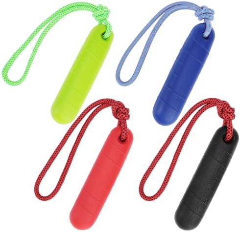 PUPTECK Interactive Dog Pool Toys Water Floating Toys Fetch Training Bumpers 4 Pack, Red Black Blue Green
