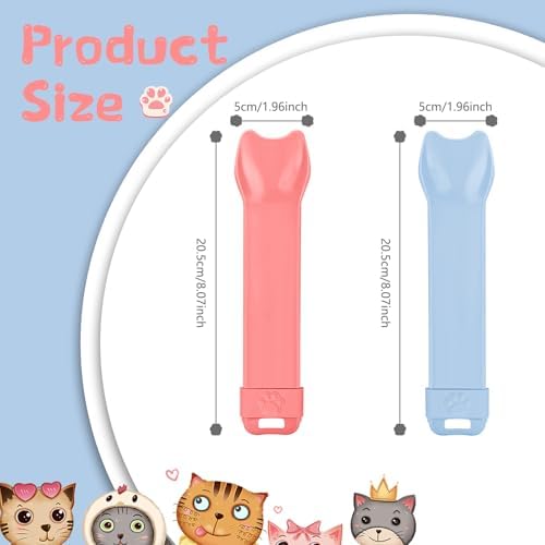 2 Pcs Cat Strip Feeders, Strip Squeeze Spoon for Wet Food Liquid Snack
