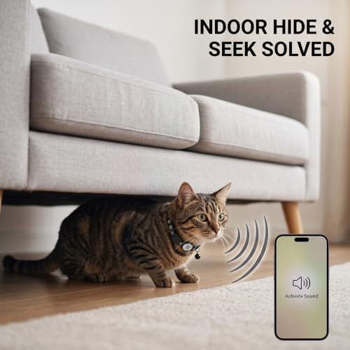 Cat Tracker with QR Code GPS Collar for Cats Electronic Pet Locator Waterproof Compatible with Apple Find My Advanced Tracking Solution Smart Collar Ideal for Small to Large Cats No Monthly Fee