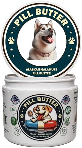 Peanut Butter Dog Pill Wrap - Alaskan Malamute Label