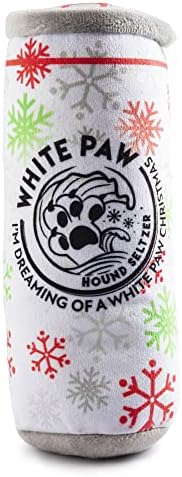 Haute Diggity Dog White Paw Can Plush Dog Toy, Drink Parody Chew Toys