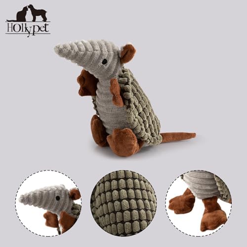 Hollypet Armadillo Squeaky Puppy Dog Toys for Small Medium Dogs, 8"