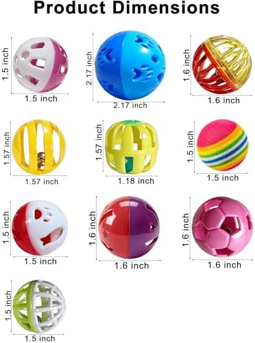 10-Pack Ferret Jingle Bell Toy Balls, Non-Toxic PP, Hollow Play