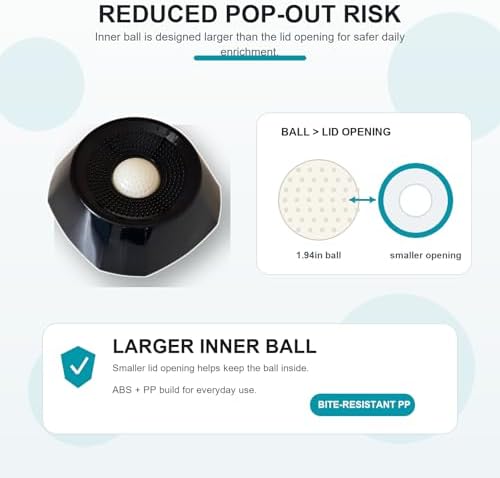 Dog Lick Ball Slow Feeder, Rolling Sphere Interactive Pet Toy with Suction Cups, Calming Slow Feeding Bowl for Liquid Treats & Peanut Butter, Anxiety Relief Licking Toy for Dogs & Cats（Black