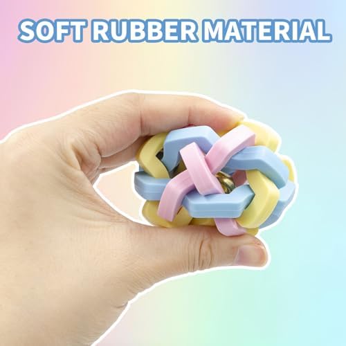 Ferret Toys 6-Pack with Bells – Colorful Interlocking Ball Set for Ferrets, Rabbits & Small Pets | Chew-Proof Rubber & Plastic Balls for Interactive Play, Ferret Enrichment Chew Toys
