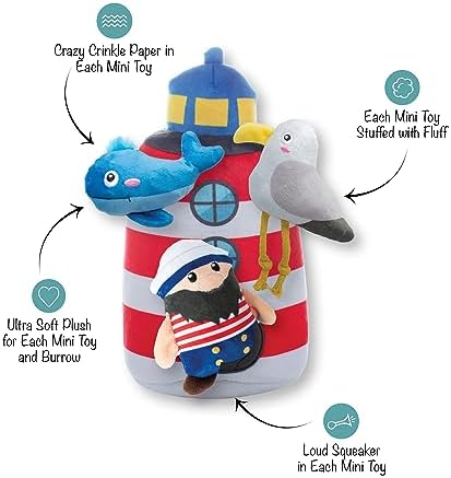 Fringe Studio Plush Dog Toy Set, Interactive Hide and Seek Play, Ships Ahoy, Pet Shop Collection (289248)