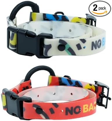 Dogtra Tom Davis Quick Release E-Collar Strap Bundle – 2 Pack (Beige & Red), 3/4" Waterproof Biothane Straps with Buckle, Compatible with 280C 2.0 Receiver
