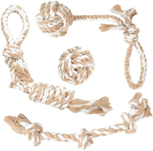 Fida Dog Rope Toys, 4 Pack Cotton Puppy Teething and Chew Toys