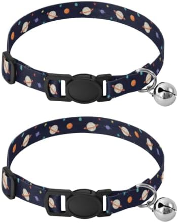 Planet Dino Navy Easy to Wear Dog Collar 2 Pack Cat Neck Collar