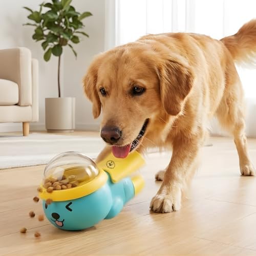 Interactive Dog Treat Dispenser Toy - Food Dispensing Puzzle Slow Feeder for Mental Enrichment & IQ Training - Reduces Boredom & Anxiety - Keep Them Busy - All Breeds Puppy to Senior