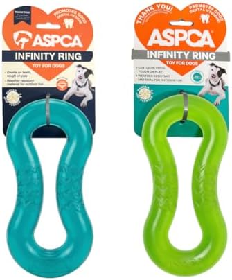 ASPCA TPR Translucent Twist Double Ring Dog Toy – Infinity Shape, Vanilla Scented, Gentle on Teeth, Durable Outdoor Play, Dental Health Chew Toy