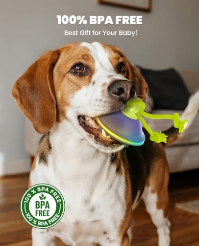 Xeuch Smart Interactive Dog Toys, Automatic Moving and Rolling Dogs Ball with Rope, Motion-Activated Squeaky Ball for Small Medium Dogs for Boredom, RGB Lights, stimulating Sound, Voice Recording