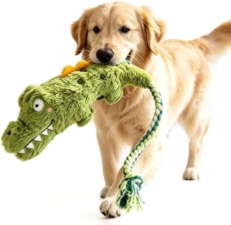 Yilia Fun Knotty Crocodile Dog Chew Toy for Interactive Play (Crocodile)