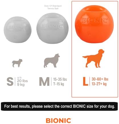 BIONIC Ball Dog Toy for Dogs Between 30-60+ lbs, Large