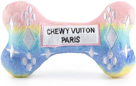 Haute Diggity Dog Chewy Vuiton Bone Plush Dog Toy, Designer Parody Toy