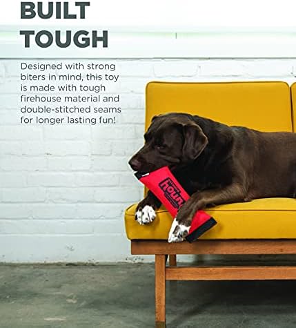 Outward Hound Firehose Tough Chew Fetch Dog Toy, Squeaks & Floats, 10"