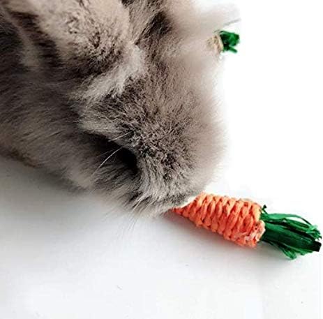 Hamiledyi Pet Rabbit Toy Tree Bunny Fun Chew Toy Rattan Grass Scratcher