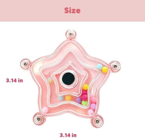 Spinning Bird-Toys Bird Cage Toys & Bird Perch Parrot-Parakeet Budgie Cockatiel Conure Macaw Chicken Parrot Enrichment Cage Accessories Small Animal Chewing Toy (Pink Star)
