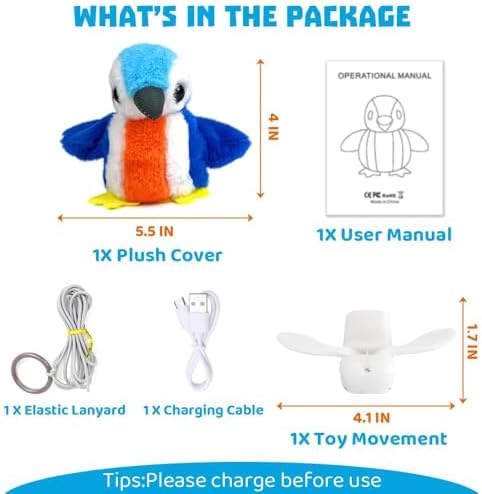 Interactive Penguin Cat Toy – Rechargeable Flapping Wings Kitten Toy with Catnip, Automatic Beating Wings, Funny Indoor Play Alone Toy for Cats