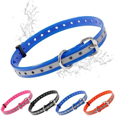 TPU Waterproof Dog Collar Replacement Strap,Easy-Clean,Odor-Resistant e Collar Strap, Shock Collar Replacement Strap Designed for Daily Training and Evening Walks.