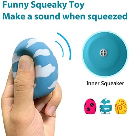 SCHITEC Squeaky Dog Toys, 3 Pack Soft Latex Balls for Puppies Small Dogs