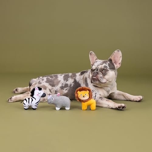 Fringe Studio Plush Dog Toy, 3 Pieces Set, Meet ME AT THE Zoo, Pet Shop Collection (662175)