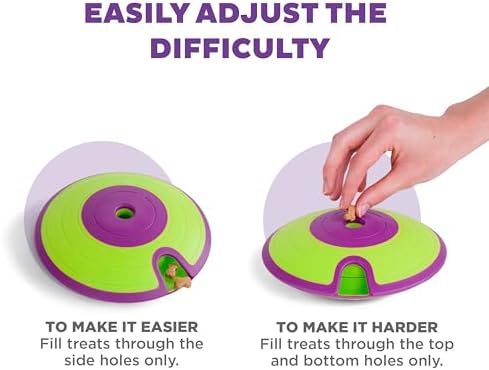 Outward Hound Nina Ottosson Dog Treat Maze Dog Toy, Tap & Flip, 7.5" | Level 2 Intermediate, Tap & Flip Game, Kibble or Treats, Easy Clean, No BPA, Interactive Enrichment, Dogs & Puppies