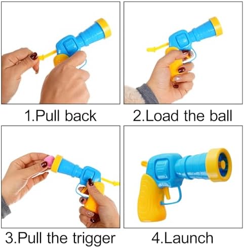 2Pcs Cat Ball Launchers with 100Pcs Pom Pom Balls Cat Interactive Soft Ball Toy Interactive Pet Toys Launcher for Cats Indoor Play