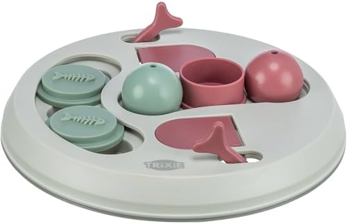 TRIXIE Cat Activity Hide 'N Slide Strategy Game – Cat Puzzle Toy with Treat Dispenser for Mental Stimulation – Interactive Puzzle Feeder for Enrichment Exercises – 9.1 in, ø 23 cm