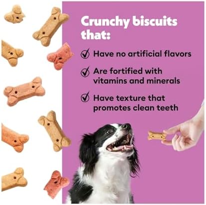 Wiggles & Wags Biscuits Dog Treats, Assorted Meat Flavors, 15 oz with DN Essentials Bone Shaped Waste Bag Dispenser & a Free Roll!