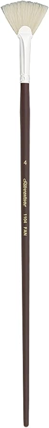 Silver Brush Limited 1104, Silverstone Fan Brush, Oil Paintbrush, Size 4, Long Handle