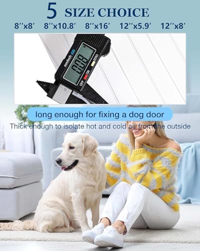 Dog Door Replacement Flap 12'' x 5.9' Clear PVC Doggie Flaps Customizable Plastic Vinyl Strips Thermal Insulation Thickness 0.08 in with Screws for DIY Doggie or Cat House