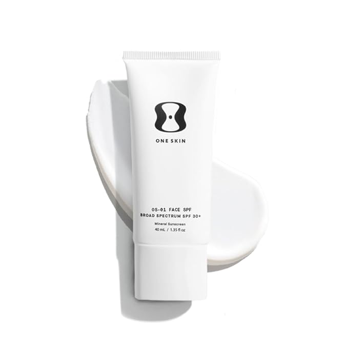 OneSkin FACE SPF OS-01 Peptide Broad Spectrum SPF 30+ Mineral Sunscreen- Scientifically Proven to Protect Skin from UV Aging, Includes Potent Antioxidants (Untinted)