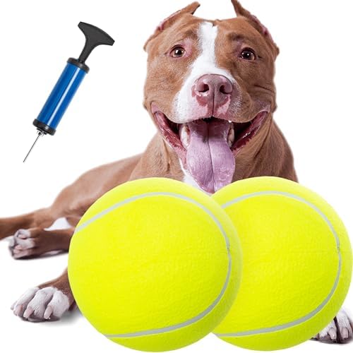 9.5" Large Dog Tennis Balls, 2 Pack Interactive Fetch Toy Ball