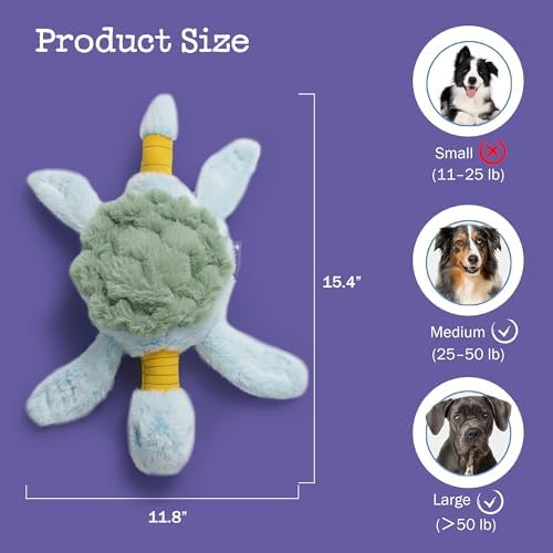 Fuzzwoof Squeaky Dog Toy, New 2026 Turtle Tug of War Crinkle Dog Toy