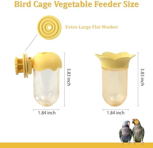 2 PCS Bird Food with Water Storage Design, Hanging Birds Feeder (Yellow)