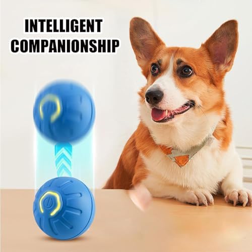 Smart Jumping Ball for Dogs,Shaky Ball Toy for Dogs,Vibrating Do g Balls,USB Rechargeable Shaky Balls Dog Toy,Interactive Dog Bouncing B All for D ogs for Small, Medium,Large D ogs (Orange+Blue)