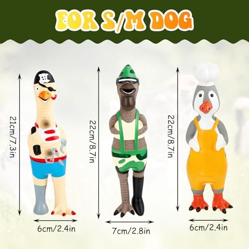 Silipull 3 Pcs Squeaky Rubber Chicken Dog Toys Latex Chew Toys, Cosplay