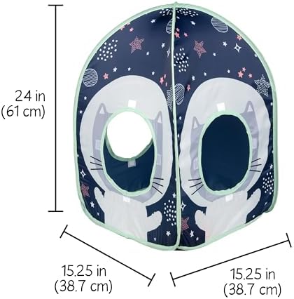 Kitty City Galactic Pop-Up Cat Play House, Collapsible Indoor Cat Hideout with Peekaboo Openings, Lightweight Foldable Kitty Cube for Play & Lounging