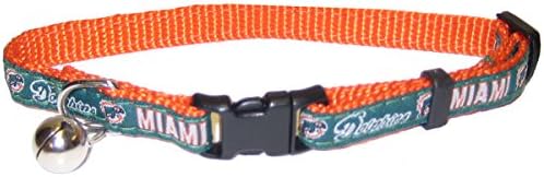 Pets First COLLAR for CATS - NFL MIAMI DOLPHINS CAT COLLAR. - Strong & Adjustable FOOTBALL Cat Collars with Metal Jingle Bell