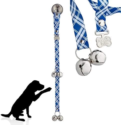 PoochieBells Handcrafted Dog Doorbell for Potty Training – Easy & Quick, Doggie-Safe USA-Made Dog Door Bell with Perfect Sound, Dog Trainer-Recommended for Over 20 Years, Starry Night Plaid