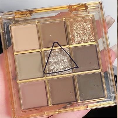 Kayswang eye shadow 9 colors eyeshadow palette eyeshadow stick eye shadow palette makeup Eyeshadow brush glitter Eyeshadow primer cream long lasting waterproof （pink grey）