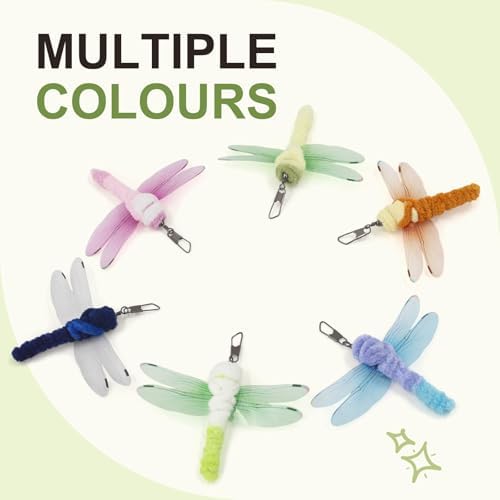 SONGWAY Insect Cat Toy Refills - 10 Pieces Dragonfly Toy Replacements for Indoor Cats, Interactive Cat Toy Wand Attachments