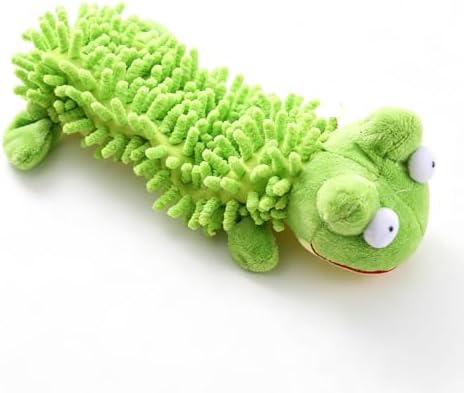 LECDOA Plush Squeaky Dog Toys, Soft Bite Resistant Chew Toys, Frog