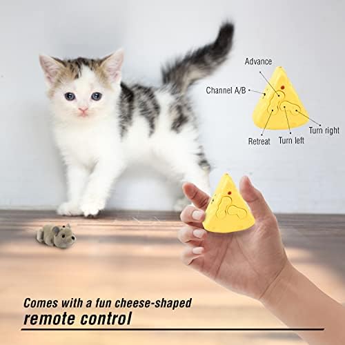 CSD Interactive Cat Mouse Toy - Mouse Hunting Cat Toy - Fake Rat Toy Mouse for Cats with Remote Control - Interactive Cat Pet Toy for Boredom, Physical & Mental Stimulation - Realistic Mouse Toy